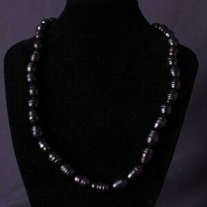 Honora 14kt Gold & 9.0 mm Black Ringed Pearl Necklace 18"